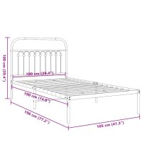 vidaXL Bettgestell mit Kopfteil Metall Wei&szlig; 100x190 cm