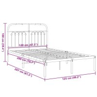 vidaXL Bettgestell mit Kopfteil Metall Schwarz 120x200 cm