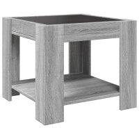 vidaXL LED-Couchtisch Grau Sonoma 53x53x45 cm Holzwerkstoff