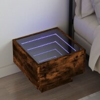 vidaXL Nachttisch mit Infinity-LED Räuchereiche...