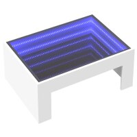 vidaXL Couchtisch mit Infinity-LED Wei&szlig; 70x50x30 cm