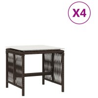 vidaXL Gartenhocker mit Kissen 4 Stk. Braun 41x41x36 cm...