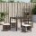 vidaXL Gartenhocker mit Kissen 4 Stk. Braun 41x41x36 cm Poly Rattan