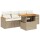 vidaXL 5-tlg. Garten-Sofagarnitur mit Kissen Beige Poly Rattan