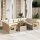 vidaXL 10-tlg. Garten-Sofagarnitur mit Kissen Beige Poly Rattan