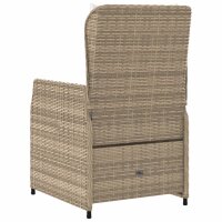 vidaXL Gartensessel 2 Stk. Verstellbar Beige Poly Rattan