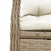 vidaXL Gartensessel 2 Stk. Verstellbar Beige Poly Rattan