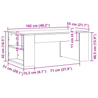 vidaXL Couchtisch R&auml;uchereiche 102x55x42 cm Holzwerkstoff