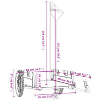 vidaXL Fahrradanh&auml;nger Gr&uuml;n und Schwarz Oxford-Gewebe &amp; Eisen