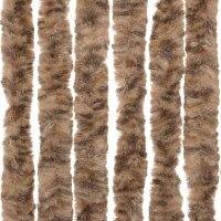 vidaXL Fliegenvorhang Beige und Dunkelbraun 56x200 cm Chenille