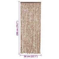 vidaXL Fliegenvorhang Beige und Dunkelbraun 56x200 cm Chenille