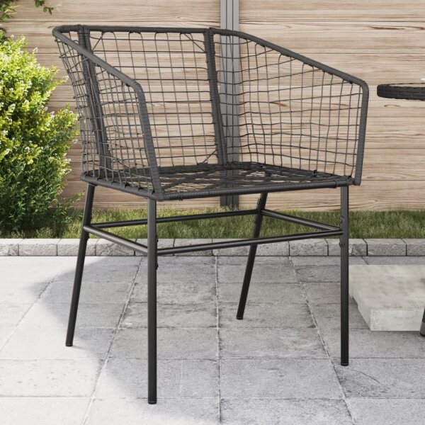 vidaXL Gartenst&uuml;hle 2 Stk. Schwarz Poly Rattan