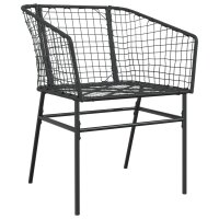 vidaXL Gartenst&uuml;hle 2 Stk. Schwarz Poly Rattan