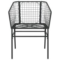 vidaXL Gartenst&uuml;hle 2 Stk. Schwarz Poly Rattan