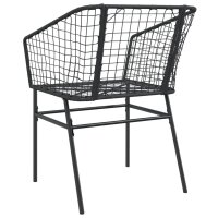 vidaXL Gartenst&uuml;hle 2 Stk. Schwarz Poly Rattan