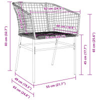 vidaXL Gartenst&uuml;hle 2 Stk. Schwarz Poly Rattan