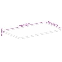 vidaXL Tischplatte 100x60x2,5 cm Rechteckig Altholz Massiv