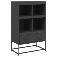 vidaXL Highboard Schwarz 68,5x39x111,5 cm Kaltgewalzter...