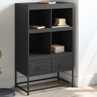 vidaXL Highboard Schwarz 68,5x39x111,5 cm Kaltgewalzter...