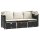 vidaXL Outdoor-Sofa 3-Sitzer mit Dach und Hockern Schwarz Poly-Rattan