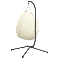 vidaXL H&auml;ngesessel Ei-Design mit St&auml;nder Beige Stoff und Stahl