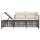 vidaXL 3-tlg. Garten-Ecksofa-Set mit Kissen Braun Poly Rattan