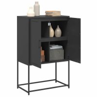 vidaXL Highboard Schwarz 68,5x38,5x107 cm Stahl