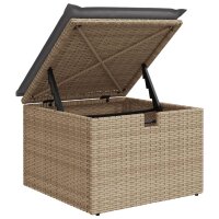 vidaXL 8-tlg. Garten-Sofagarnitur mit Kissen Beige Poly Rattan