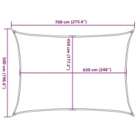 vidaXL Sonnensegel 160 g/m&sup2; Rechteckig Sandfarben 5x7 m HDPE