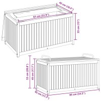 vidaXL Gartenbox 85x45x45/53 cm Massivholz Akazie und Stahl