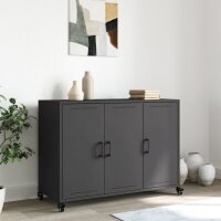 vidaXL Sideboard Schwarz 100,5x39x72 cm Kaltgewalzter Stahl