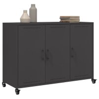 vidaXL Sideboard Schwarz 100,5x39x72 cm Kaltgewalzter Stahl