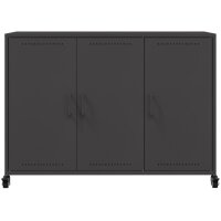 vidaXL Sideboard Schwarz 100,5x39x72 cm Kaltgewalzter Stahl