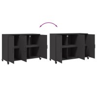 vidaXL Sideboard Schwarz 100,5x39x72 cm Kaltgewalzter Stahl