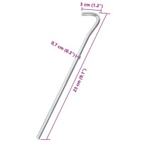 vidaXL Zeltheringe 25 Stk. 23 cm &Oslash;7 mm Verzinkter Stahl