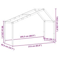 vidaXL Dach f&uuml;r Kinderbett Wei&szlig; 213x85,5x144,5 cm Massivholz Kiefer