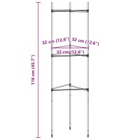 vidaXL Tomatenk&auml;fige 4 Stk. 116 cm Stahl und PP