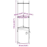 vidaXL Tomatenk&auml;fige mit Pflanzs&auml;cken 6 Stk. 116 cm Stahl und PP