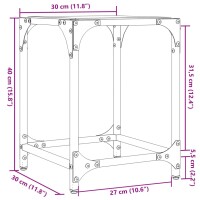 vidaXL Couchtische mit Glasplatte 2 Stk. Transparent 30x30x40 cm Stahl