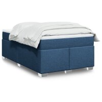 vidaXL Boxspringbett mit Matratze Blau 120x200 cm Stoff