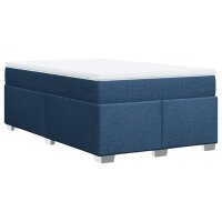 vidaXL Boxspringbett mit Matratze Blau 120x200 cm Stoff