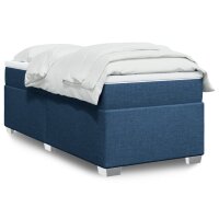 vidaXL Boxspringbett mit Matratze Blau 90x190 cm Stoff