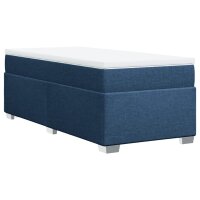 vidaXL Boxspringbett mit Matratze Blau 90x190 cm Stoff