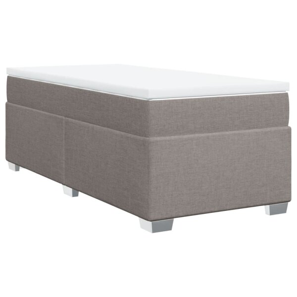 vidaXL Boxspringbett mit Matratze Taupe 90x190 cm Stoff