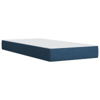 vidaXL Boxspringbett mit Matratze Blau 90x200 cm Stoff