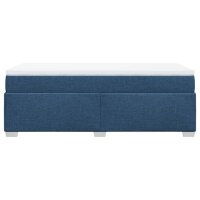 vidaXL Boxspringbett mit Matratze Blau 90x200 cm Stoff