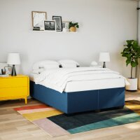 vidaXL Boxspringbett mit Matratze Blau 140x200 cm Stoff