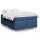 vidaXL Boxspringbett mit Matratze Blau 140x200 cm Stoff