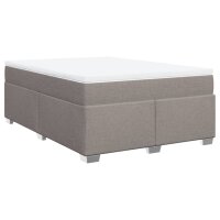 vidaXL Boxspringbett mit Matratze Taupe 160x200 cm Stoff