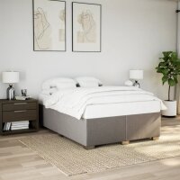 vidaXL Boxspringbett mit Matratze Taupe 160x200 cm Stoff